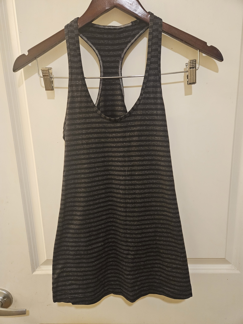 lululemon athletica Black & Gray Striped Racerback Tank